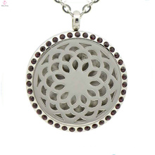 Locket difusor del aceite esencial de la venta superior, collares pendientes en forma de flor, locket del perfume al por mayor